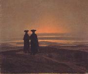 Caspar David Friedrich Two Men at Twilight (mk10) oil painting artist